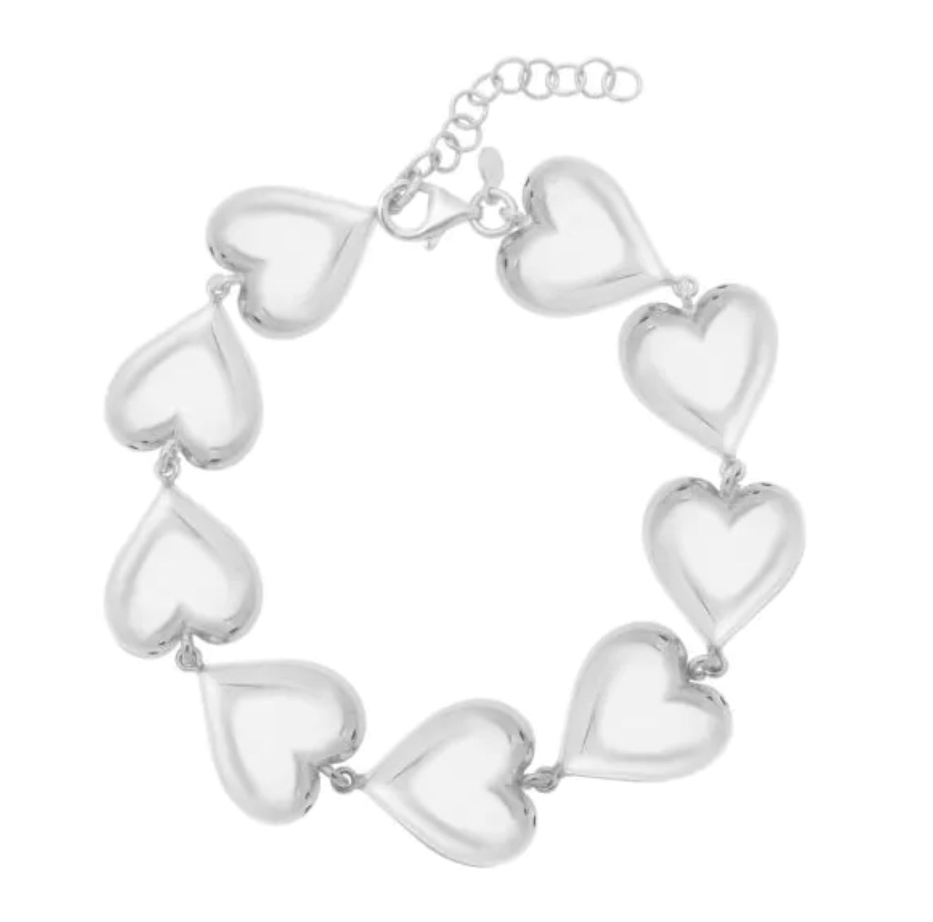 Puff Heart bracelet silver