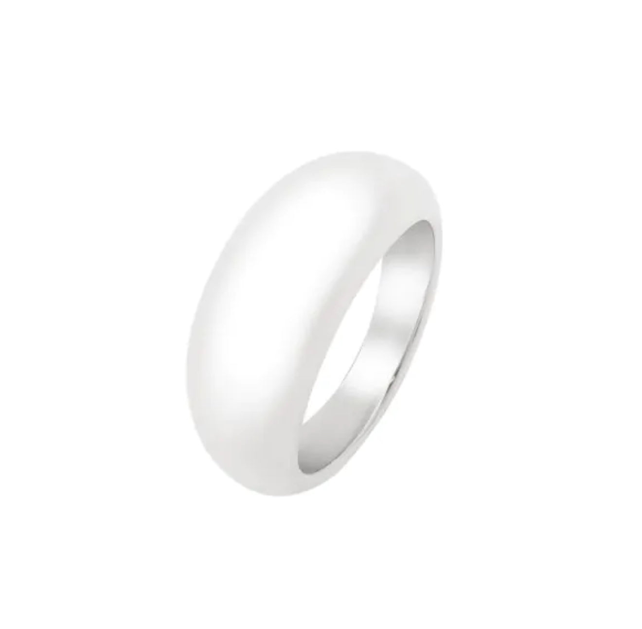 Silver sculpted dome ring
