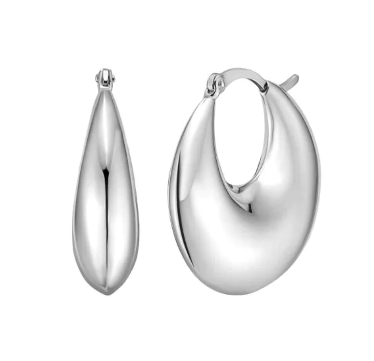 Silver Crescent Hoop