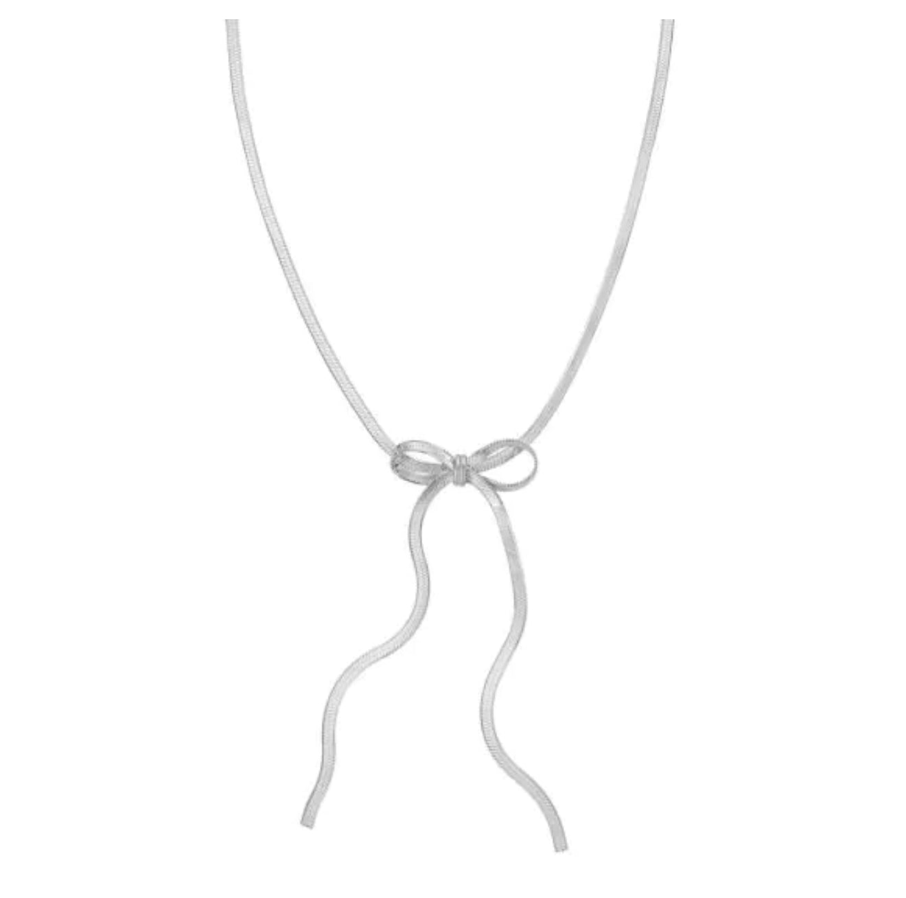 Silver Bow Necklace