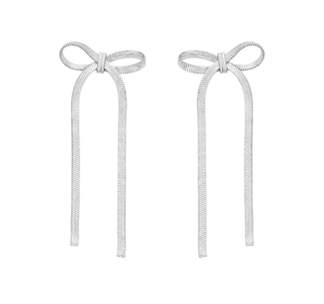 Silver Bow Earring