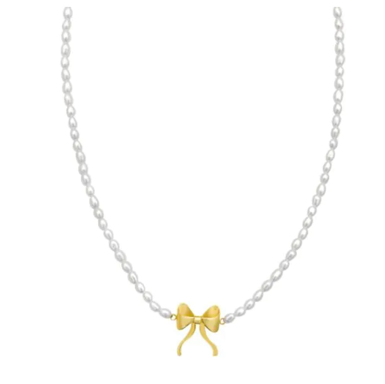 Pearl and Bow Necklace