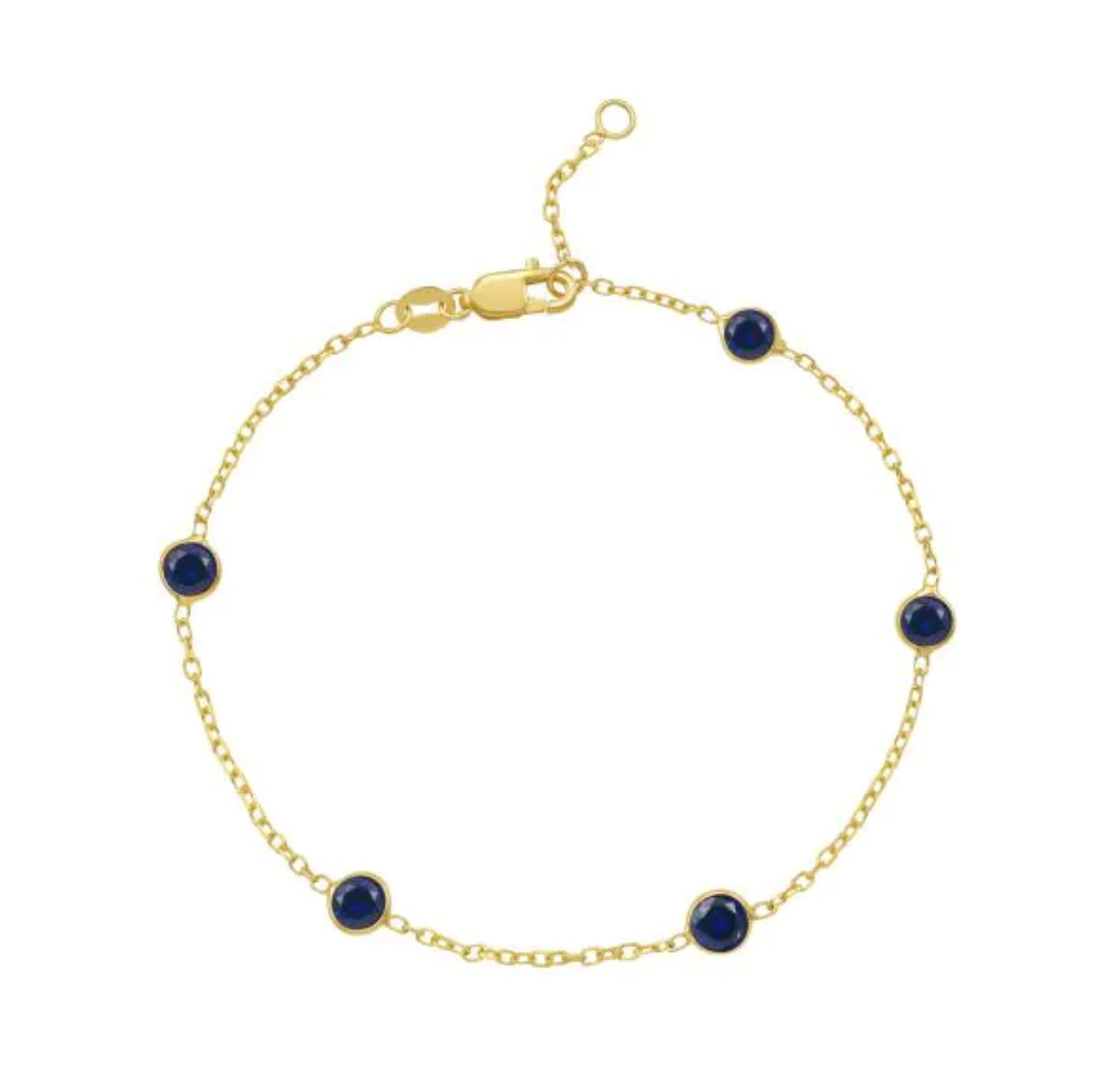 Blue Sapphire Station Bracelet