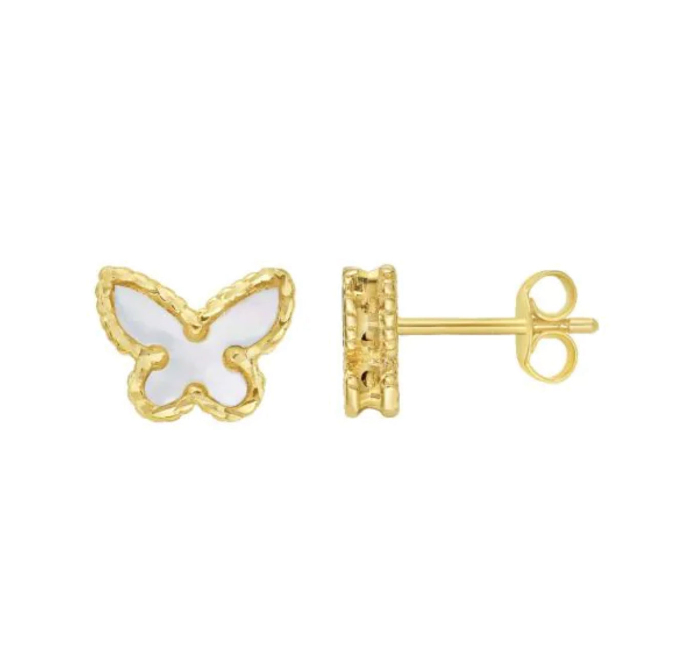 Mother of Pearl Butterfly Stud