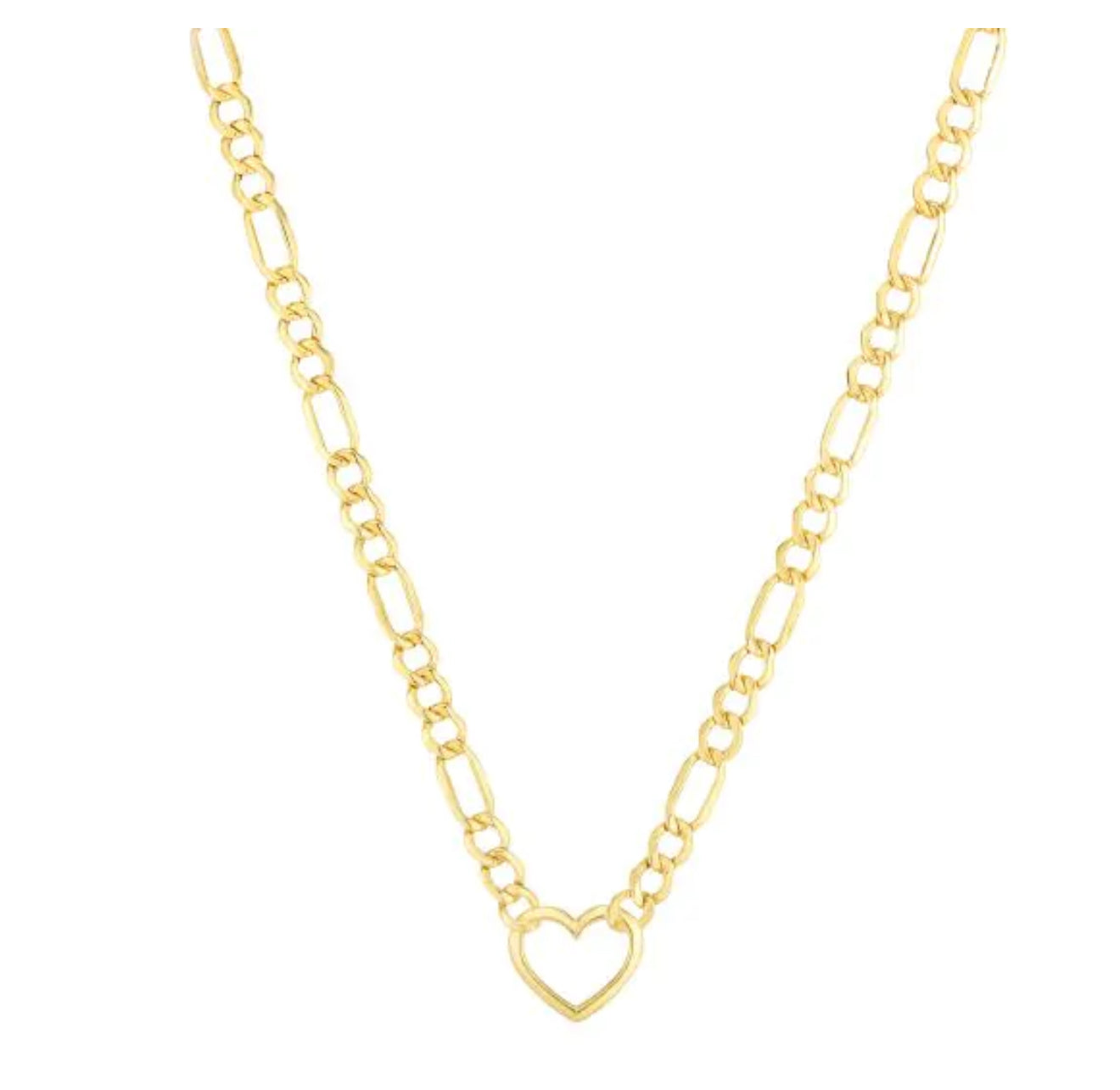 Heart Figaro Chain Necklace