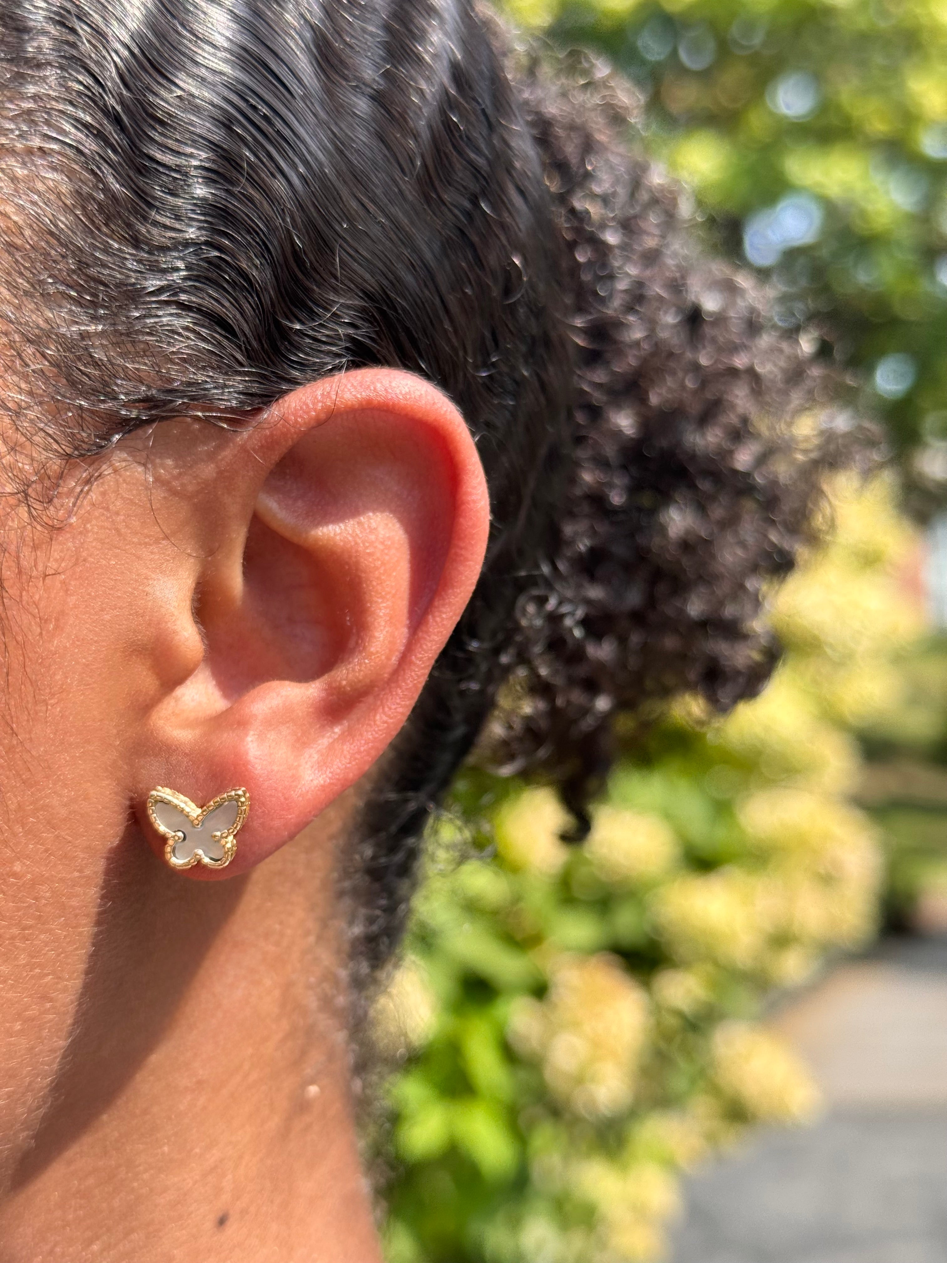 Mother of Pearl Butterfly Stud