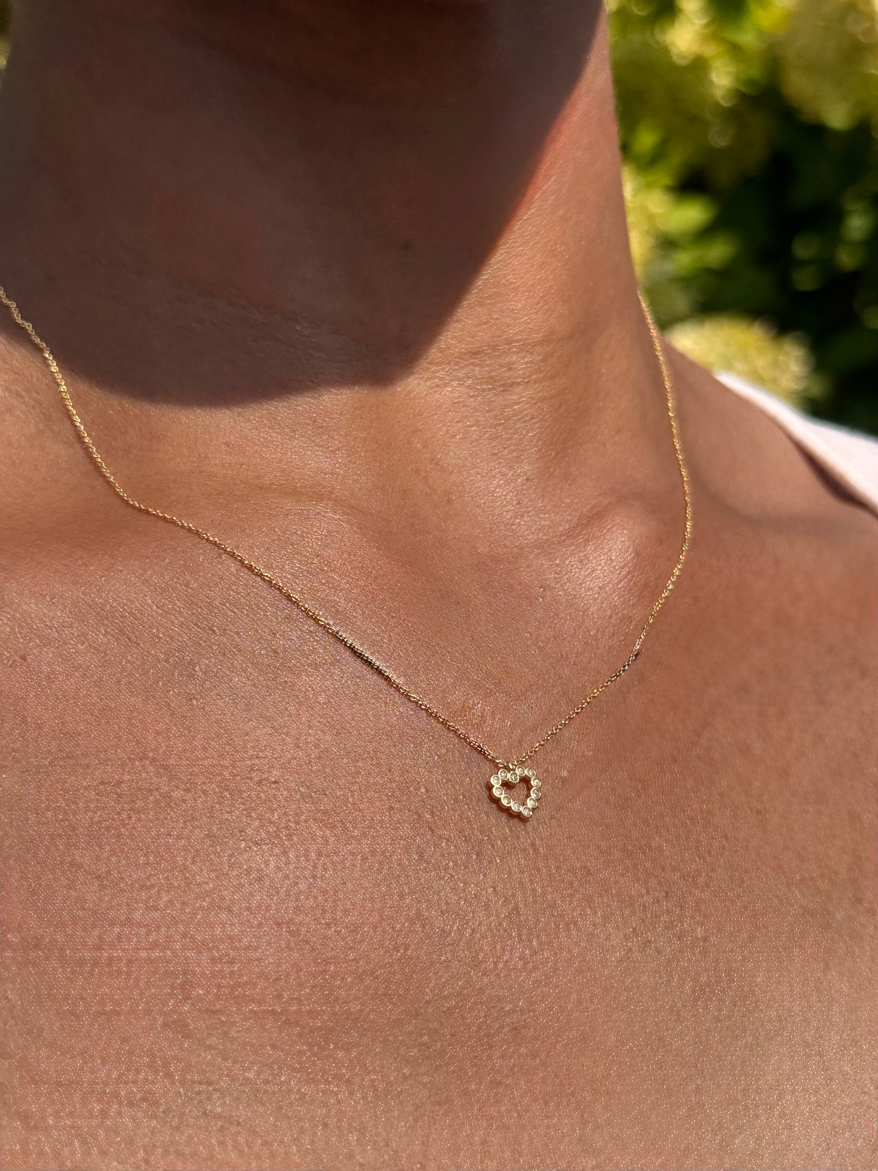 Petite Diamond Heart Necklace